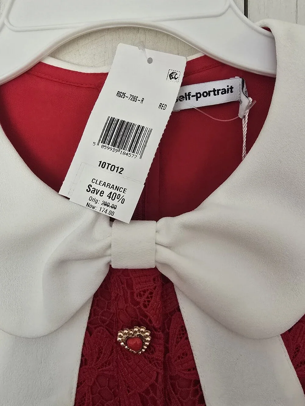 SELF PORTRAIT KIDS Bow lace dress Collar